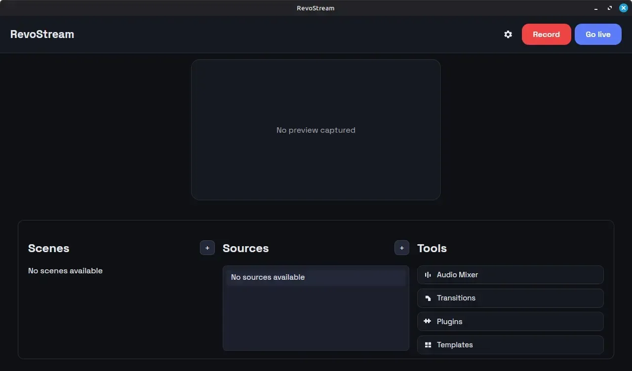 RevoStream dashboard preview